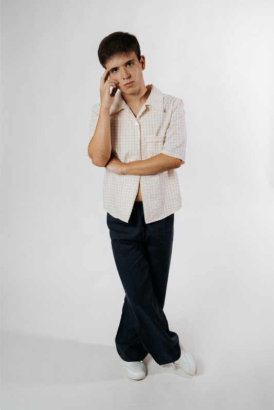 CALÇAS DE LINHO AZUIS