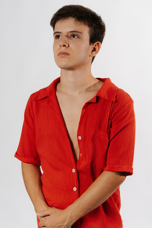 CAMISA DE LINHO VERMELHA
