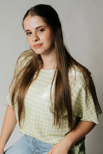 T-SHIRT DE LANTEJOULAS